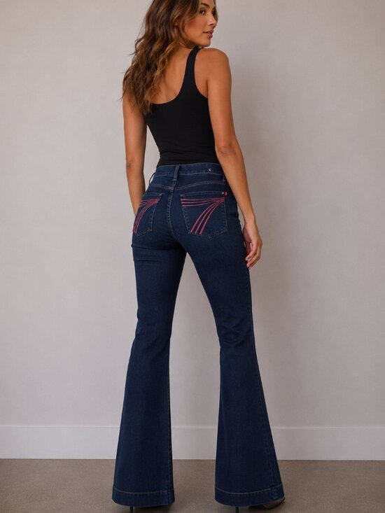 7 For All Mankind Denim - 7 For All Mankind Dojo Classical Flare Leg Jeans Size 28
